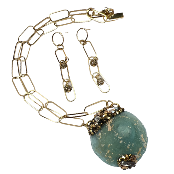 Peacock Roman Necklace OOAK Cerese D, Inc. C