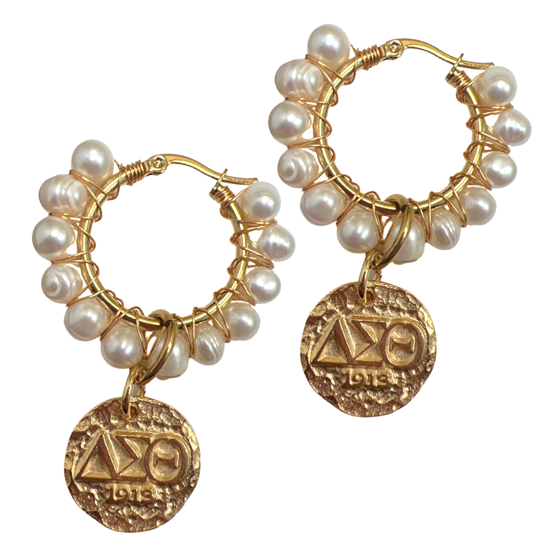 Delta Pleasures Earrings Delta Earrings Cerese D, Inc. Gold