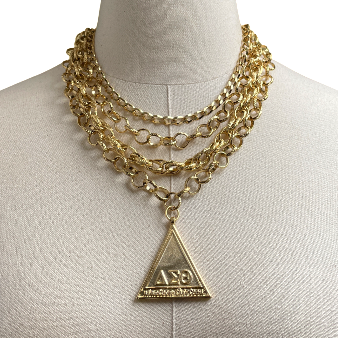 Delta Classic Beat Necklace DELTA Necklaces Cerese D, Inc. Gold Pyramid