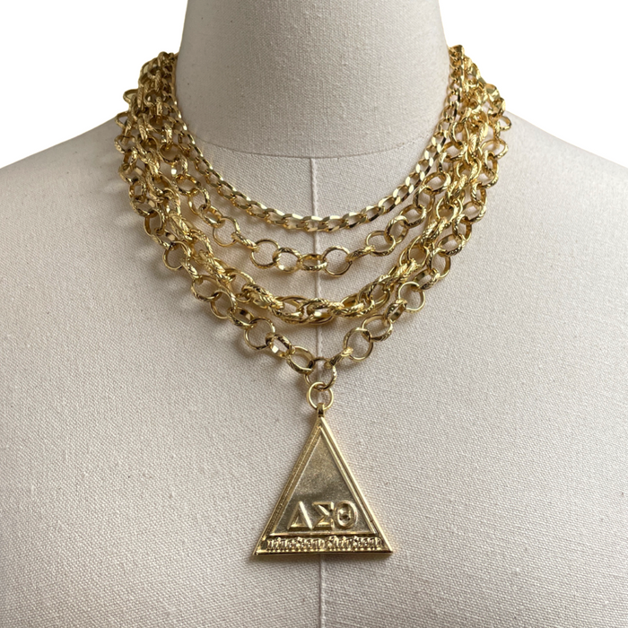 Delta Classic Beat Necklace DELTA Necklaces Cerese D, Inc. Gold Pyramid  