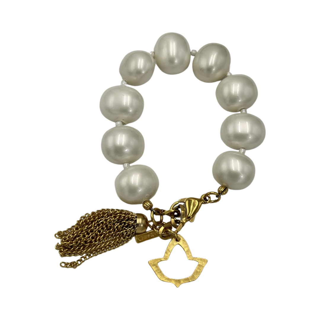 AKA Classic Pearl Bracelet AKA Bracelets Cerese D Jewelry Gold Open Ivy
