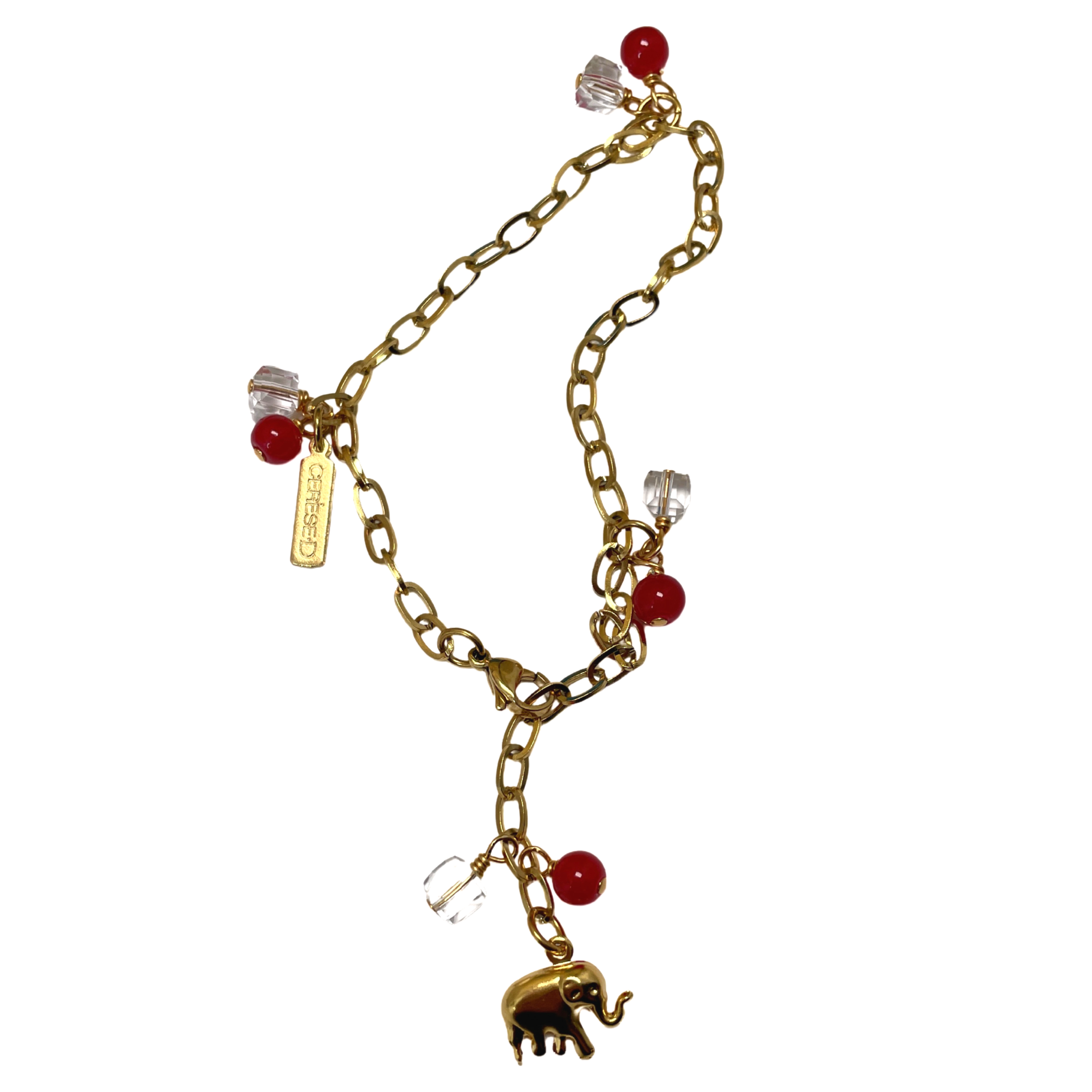 A15313 Delta Delta Anklet Cerese D, Inc. Gold Elephant Large 12"