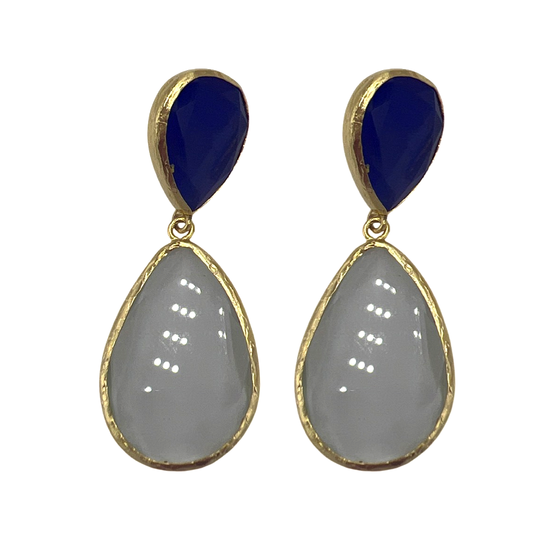 Blue Bottom Earring