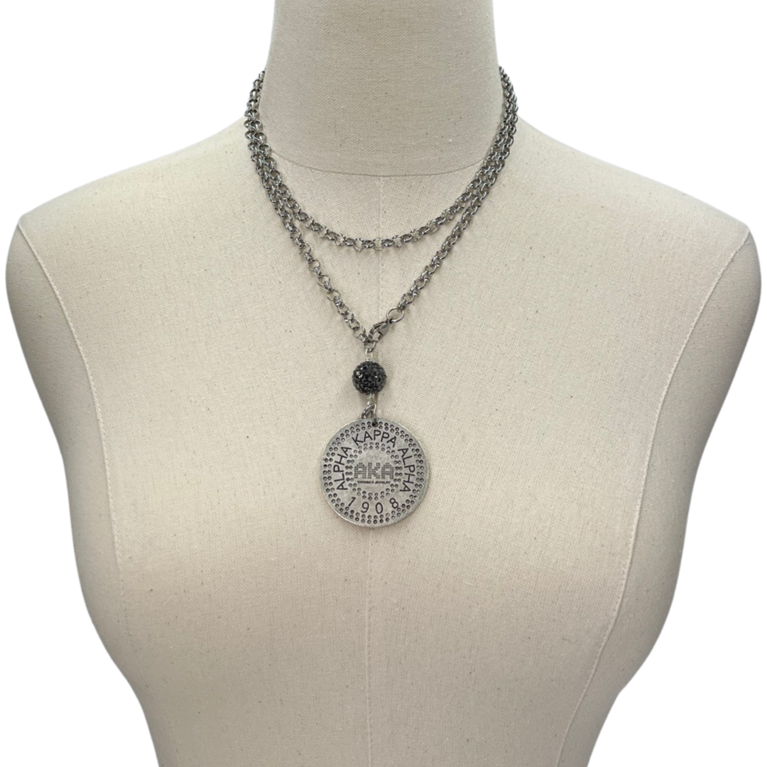 AKA Classic 3 Way Silver Necklace AKA Necklaces Cerese D, Inc.