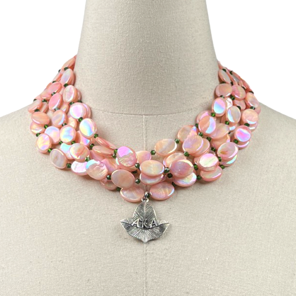 AKA Pink Tea Necklace AKA Necklaces Cerese D, Inc. Silver