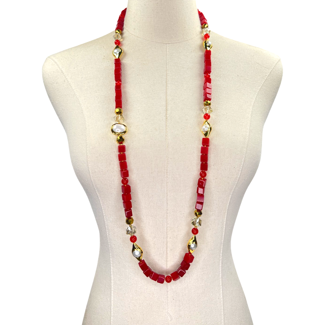Carmine Red Necklace Necklaces Cerese D, Inc.