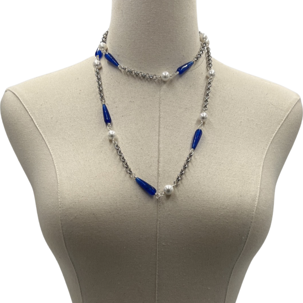 Marine Blue Necklace Zeta Necklaces Cerese D, Inc.