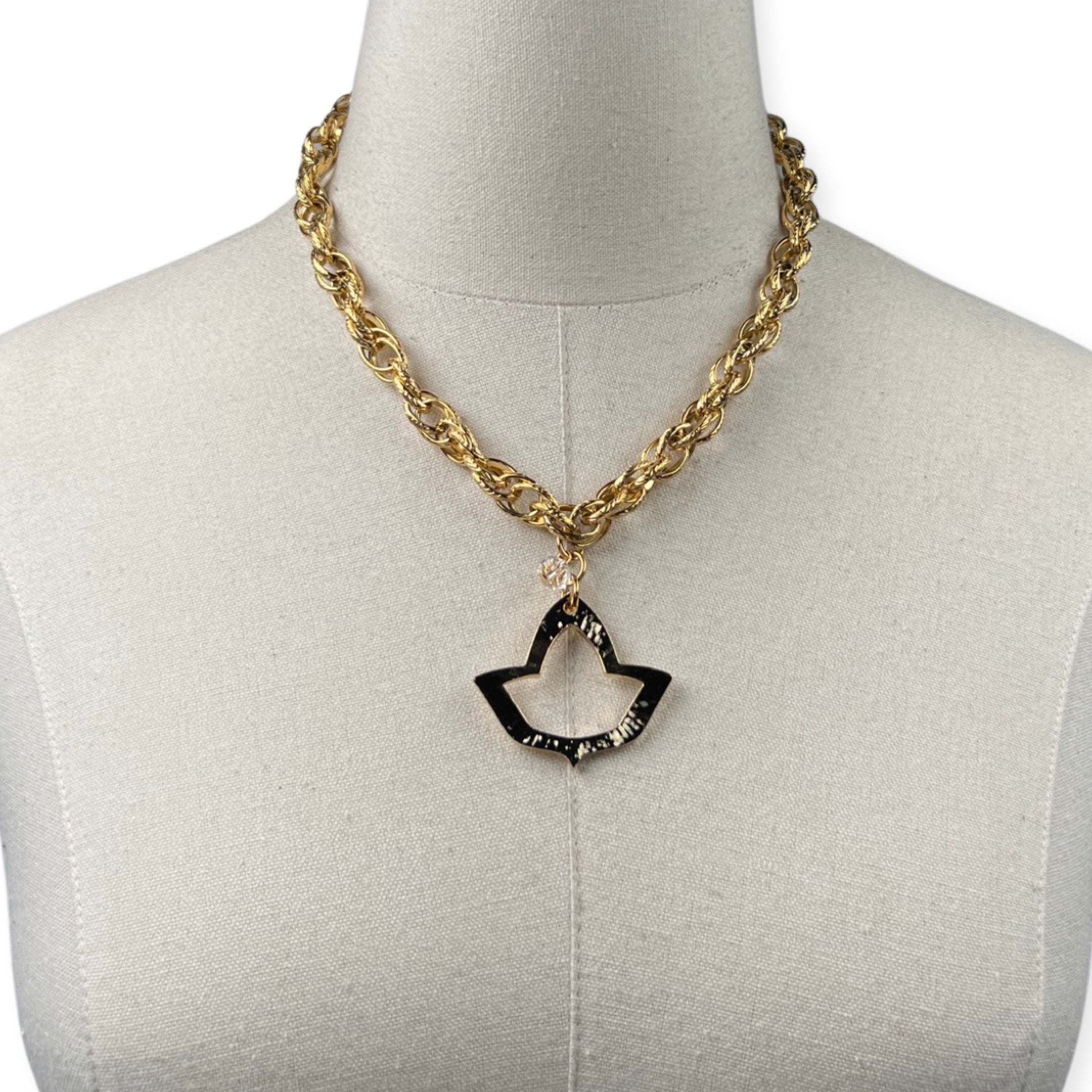 AKA Classic Rope Necklace AKA Necklaces Cerese D, Inc. Large Open Ivy Gold