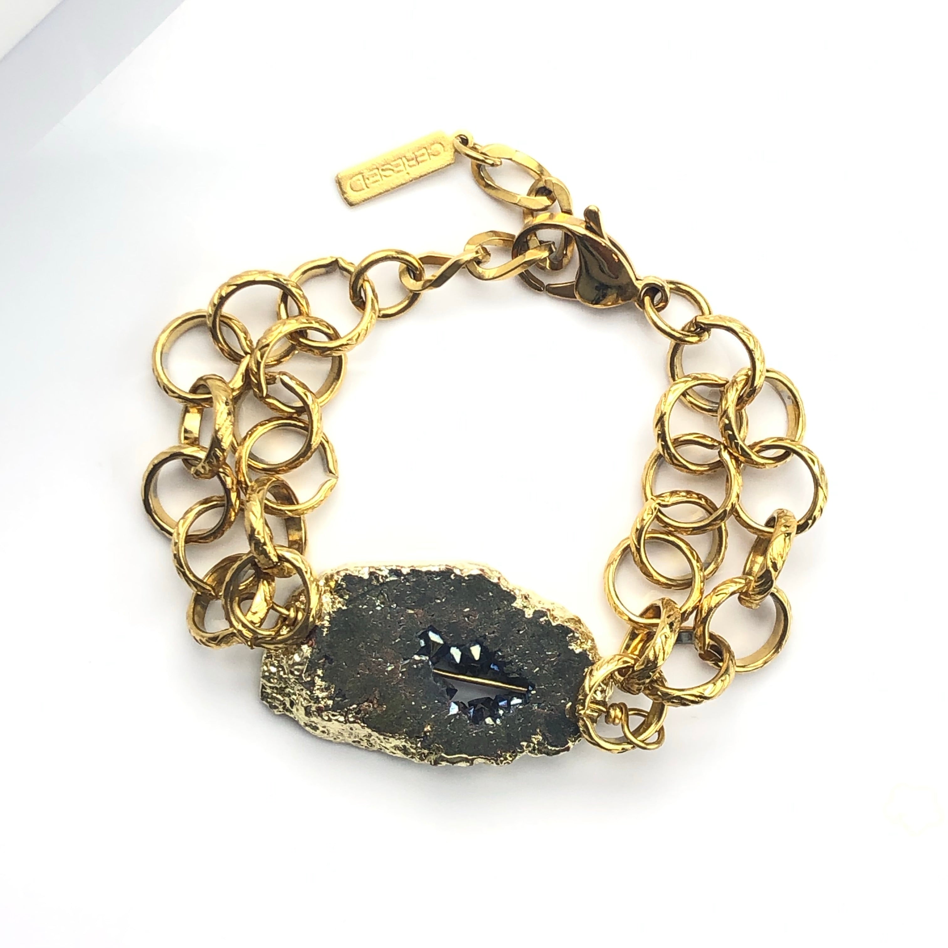 Bare Crystal Form Bracelet Bracelets Cerese D, Inc. Charcoal