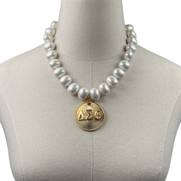 Delta Classic Pearl Single Necklace DELTA Necklaces Cerese D Jewelry Gold Radiant