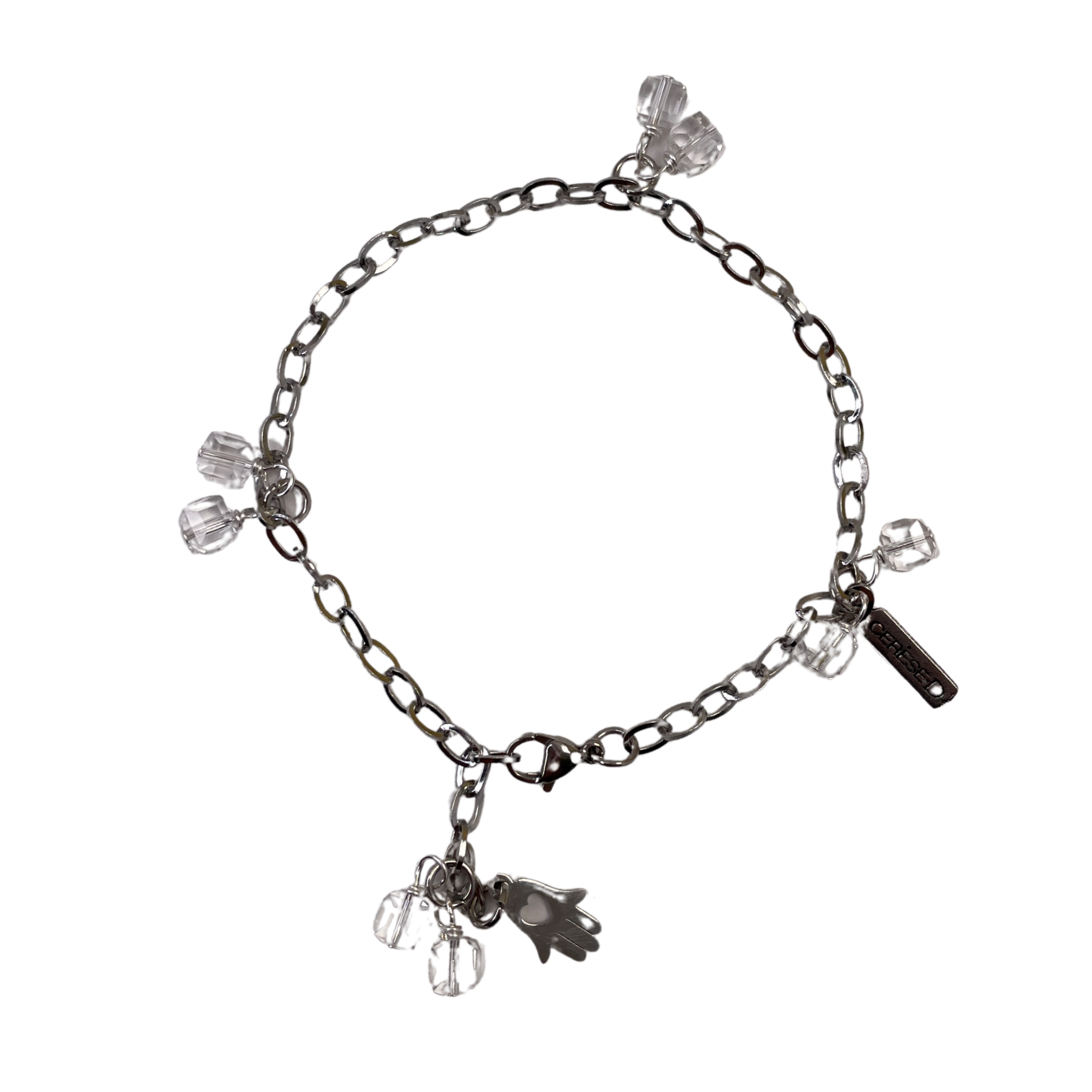 Caribbean Cruise Anklet Anklets Cerese D, Inc. Silver Hamsa 10"