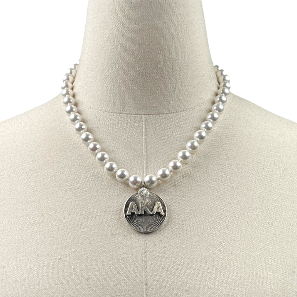 AKA Classic Pearl 10 Necklace AKA Necklaces Cerese D Jewelry Silver Radiant