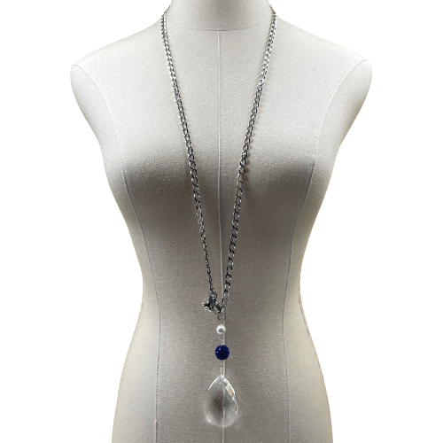 Zeta Dove Crystal Teardrop Necklace Zeta Necklace Cerese D Jewelry