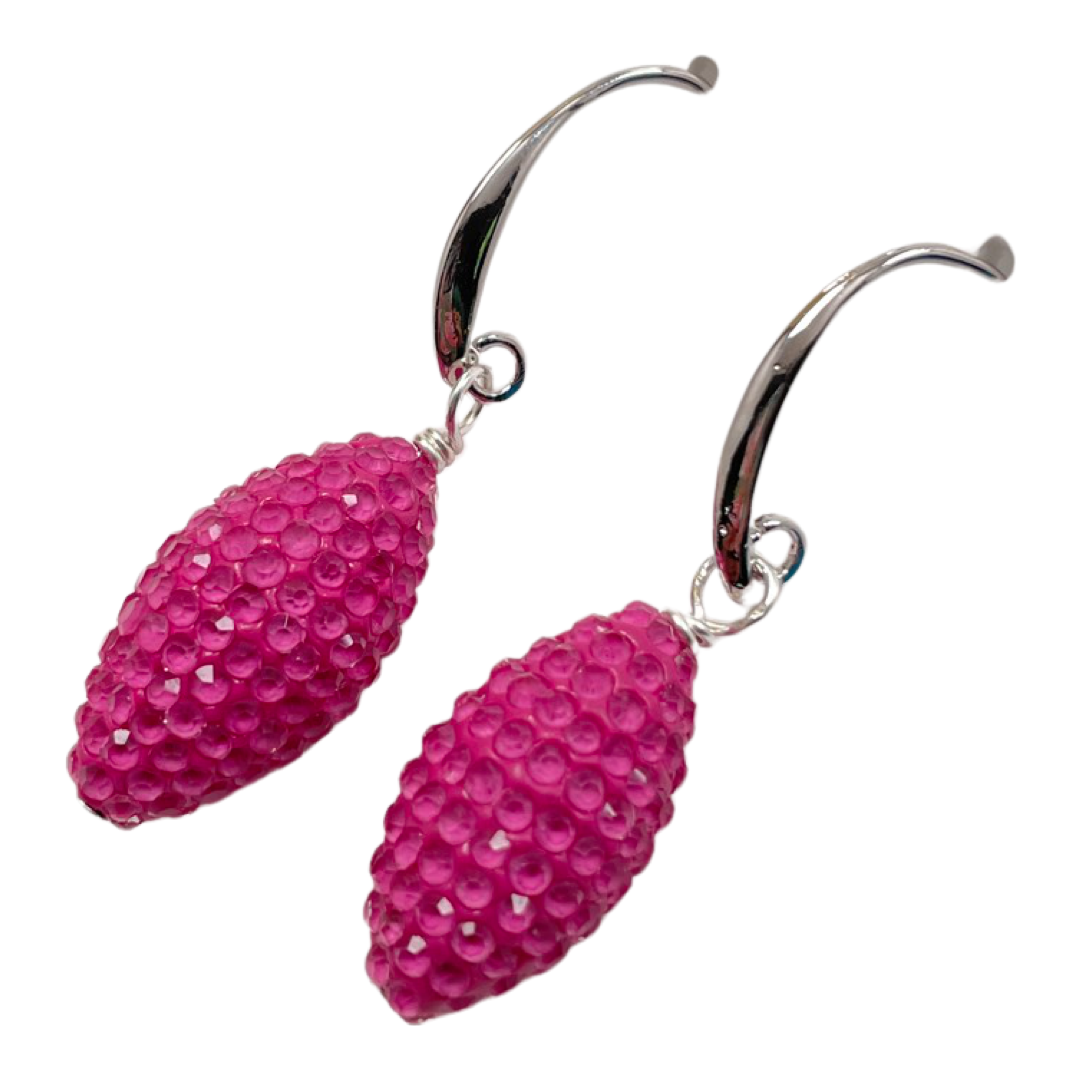 Pink Holiday Earrings Earrings Cerese D, Inc. Silver