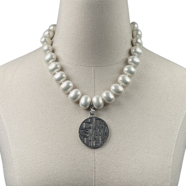 Delta Classic Pearl Single Necklace DELTA Necklaces Cerese D Jewelry Silver Funky
