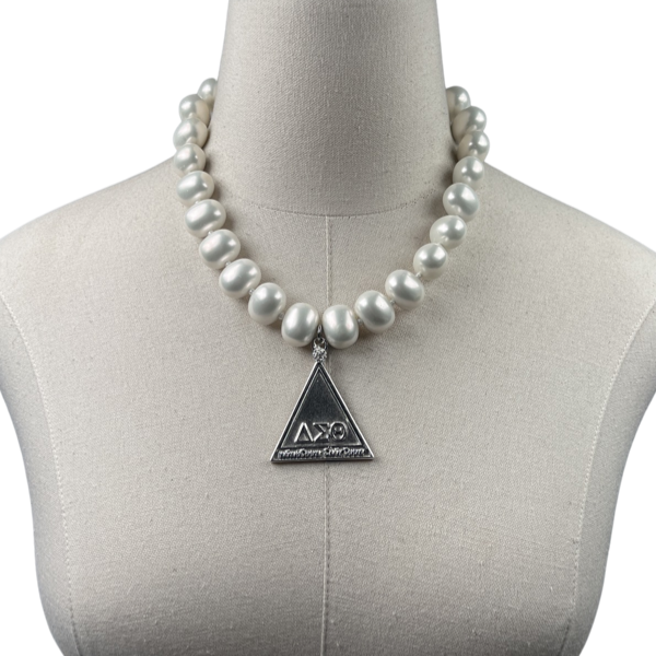 Delta Classic Pearl Single Necklace DELTA Necklaces Cerese D Jewelry Silver Pryamid