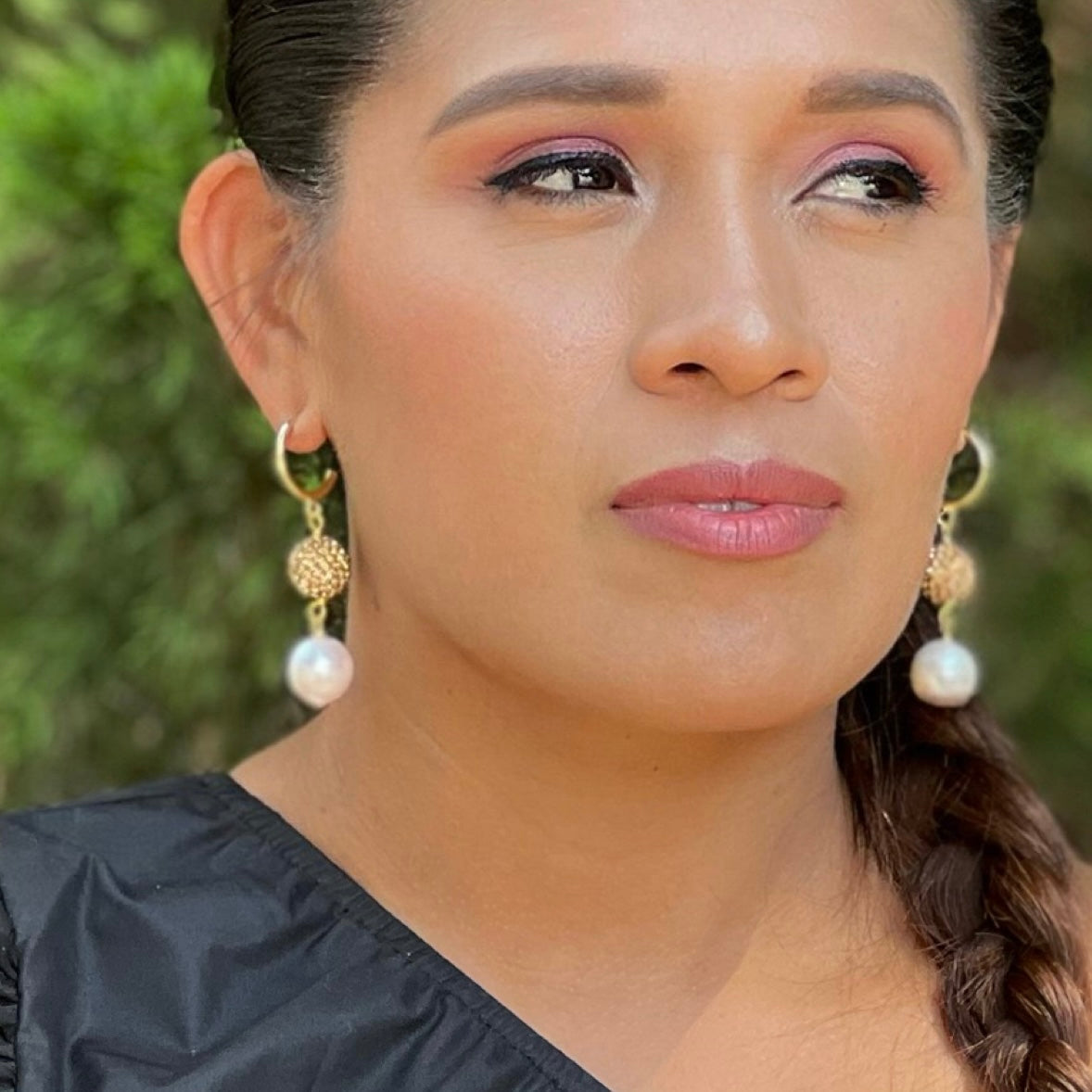 Rich Black Pearl Earring Earrings Cerese D, Inc.