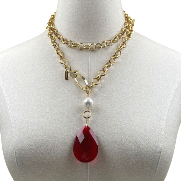 Delta Fortitude Teardrop Chain Necklace DELTA Necklaces Cerese D, Inc. Gold
