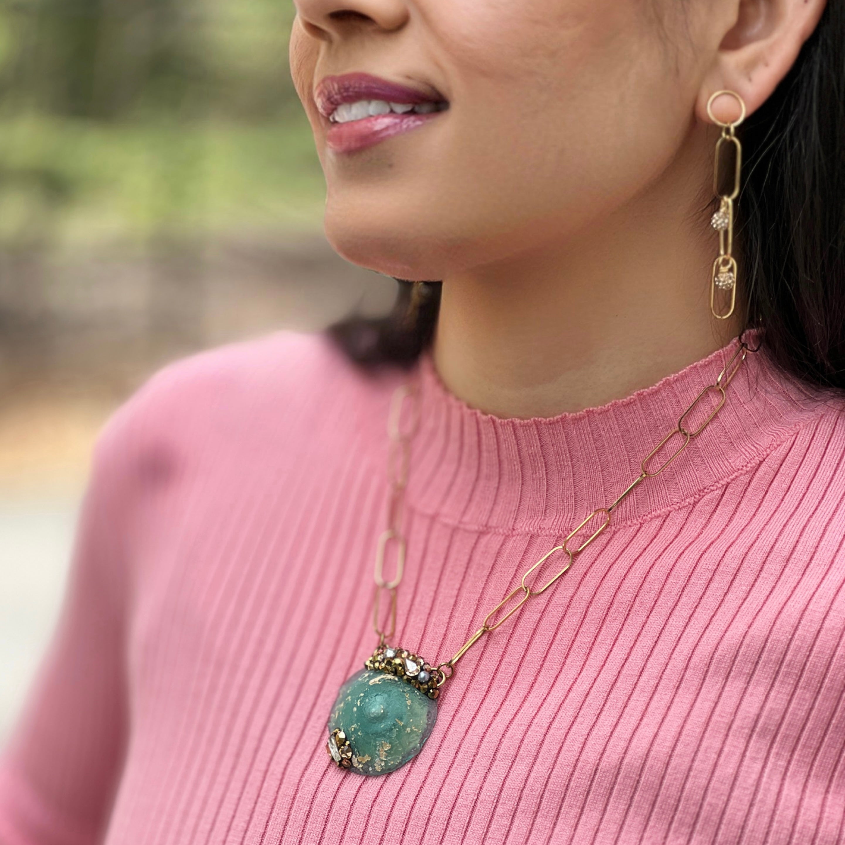 Peacock Roman Necklace OOAK Cerese D, Inc.