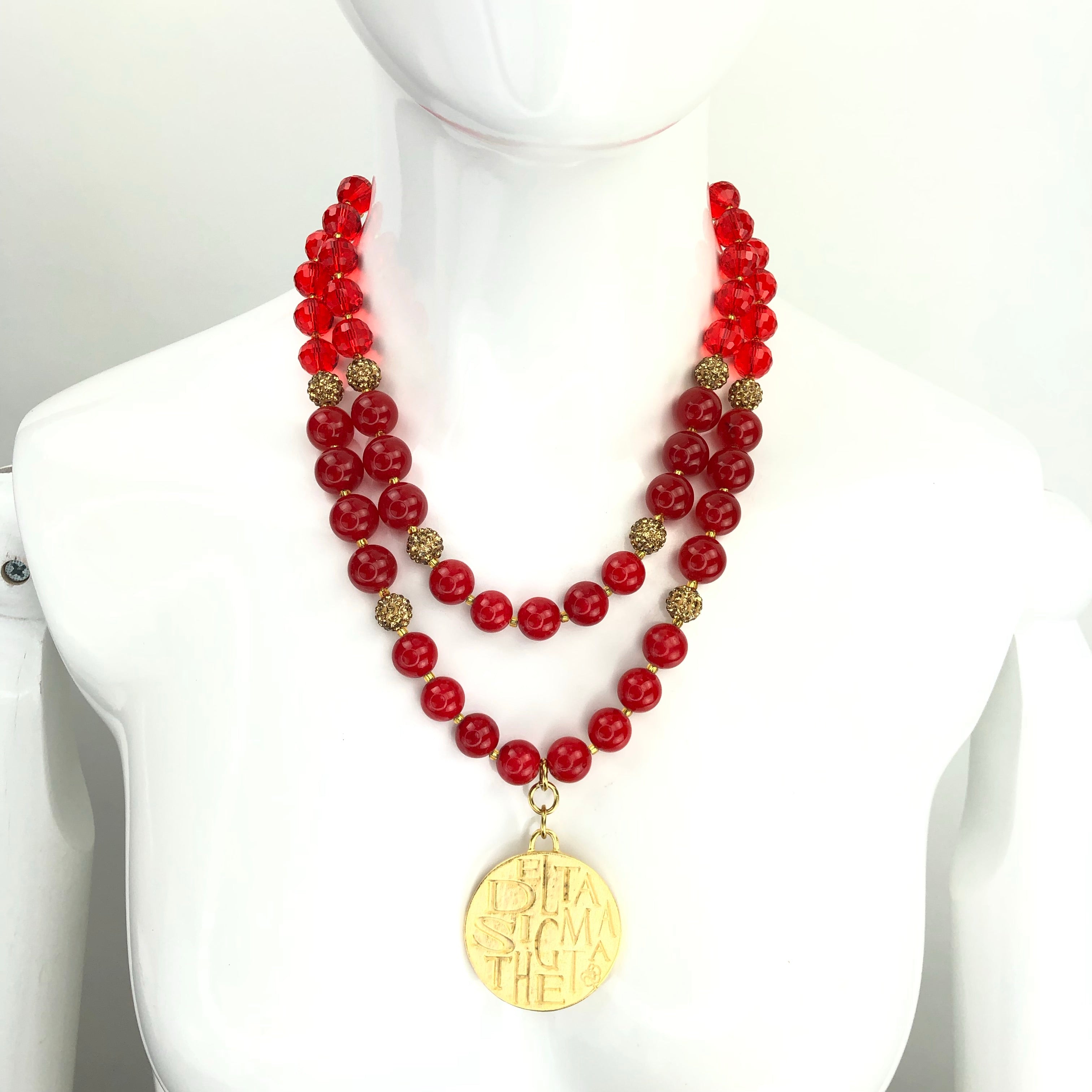 C13144 Delta Delta Necklace Cerese D, Inc. Gold Funky