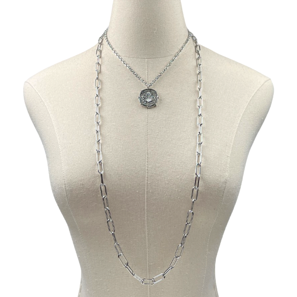 AKA Alluring Ivy Paper Clip Necklace Set AKA Necklaces Cerese D, Inc. Silver