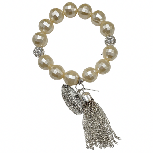 Dove Life Faceted Acrylic Stretch Bracelet Zeta OTZ Cerese D, Inc. Option C - Phenomenally Black Average 7"-7.5"