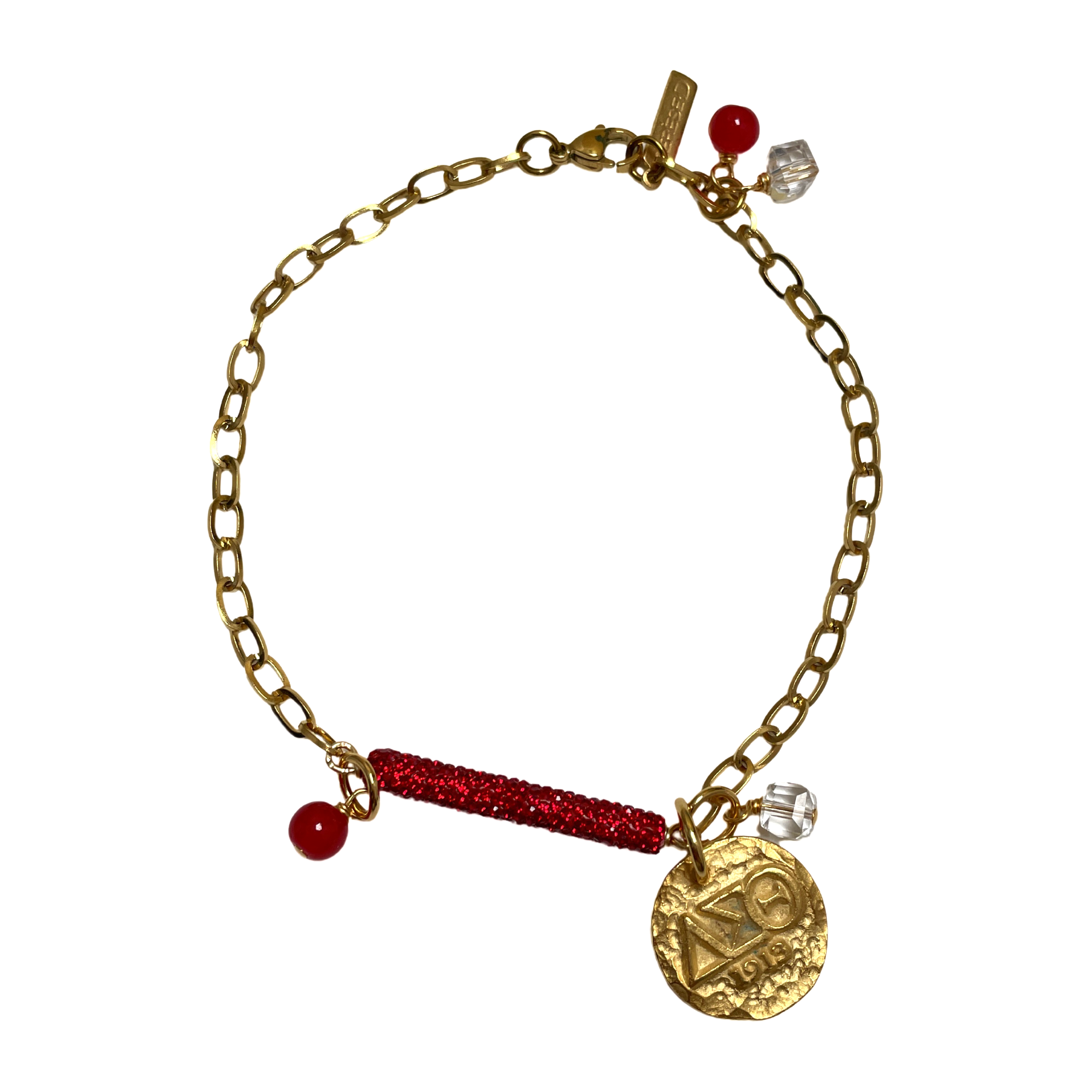 A15345 Delta Delta Anklet Cerese D, Inc. Gold 10"