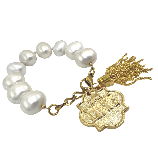 Links Classic Pearl Bracelet LINKS Bracelets Cerese D LINKS Shield Gold