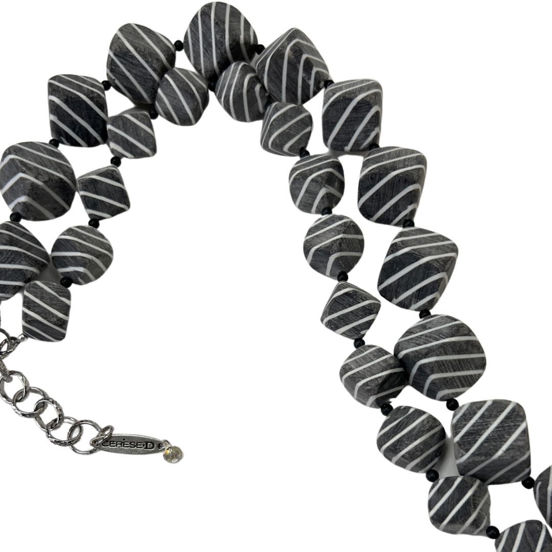 Stripe Graphite Necklace Necklaces Cerese D, Inc.