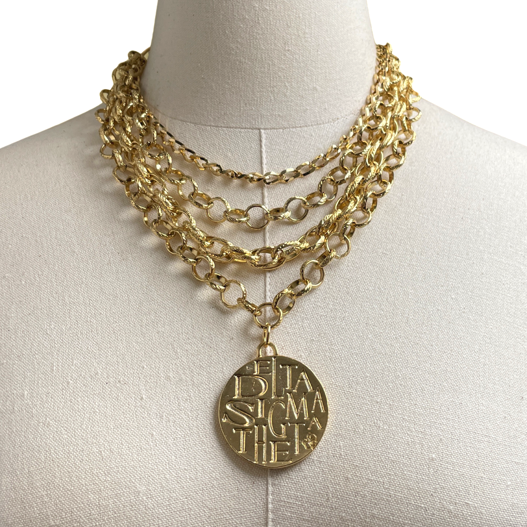 Delta Classic Beat Necklace DELTA Necklaces Cerese D, Inc. Gold Funky