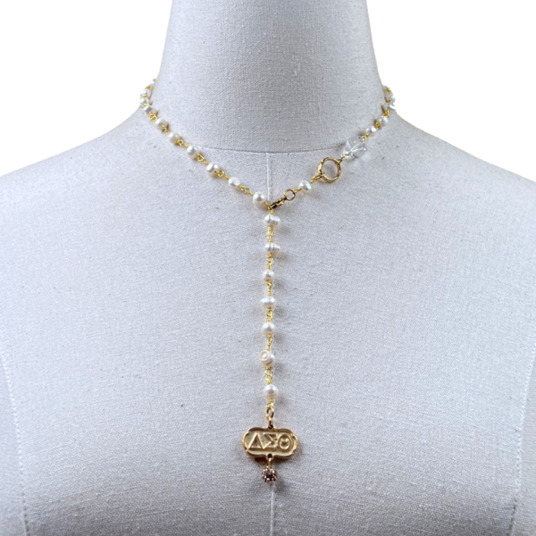 DST Refined Madrid Pearl Necklace DELTA Necklaces Cerese D, Inc. Gold