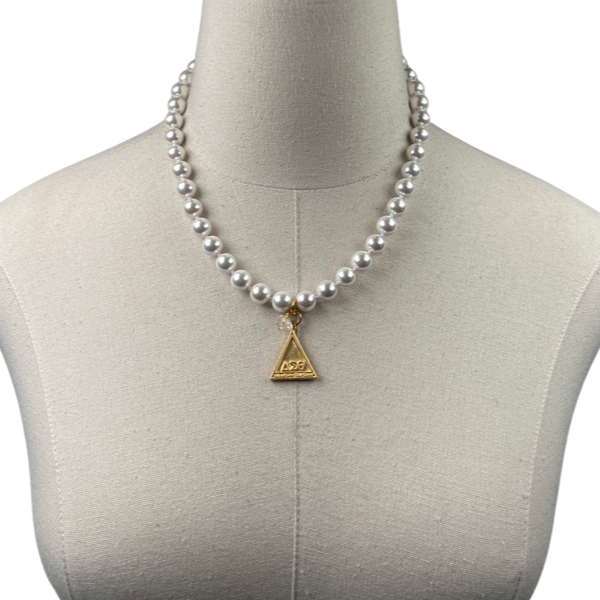 Delta Classic Pearl 10 Necklace DELTA Necklaces Cerese D Jewelry Gold Pyramid