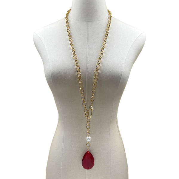 Delta Fortitude Teardrop Chain Necklace DELTA Necklaces Cerese D, Inc.
