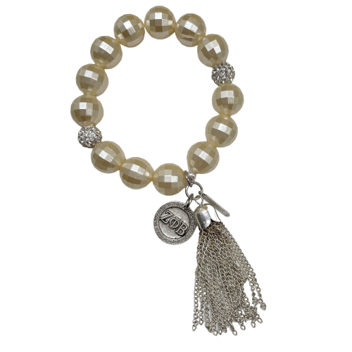 Dove Life Faceted Acrylic Stretch Bracelet Zeta OTZ Cerese D, Inc. Option A - Zeta Greek Average 7"-7.5"