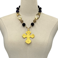 Cross Purple Regal Dimple Necklace OOAK Cerese D, Inc. Gold  