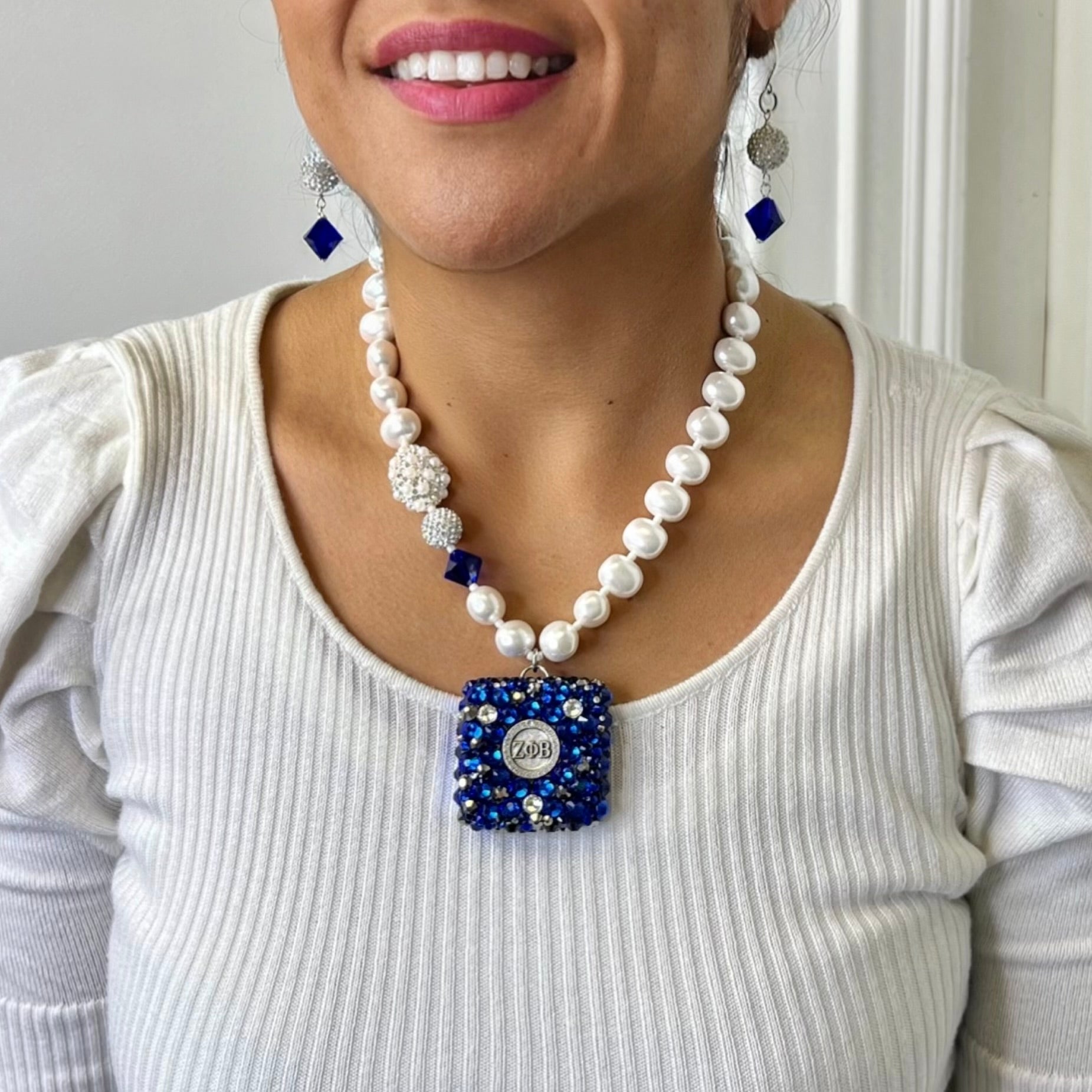 Zeta Blue Bling Bebop Necklace