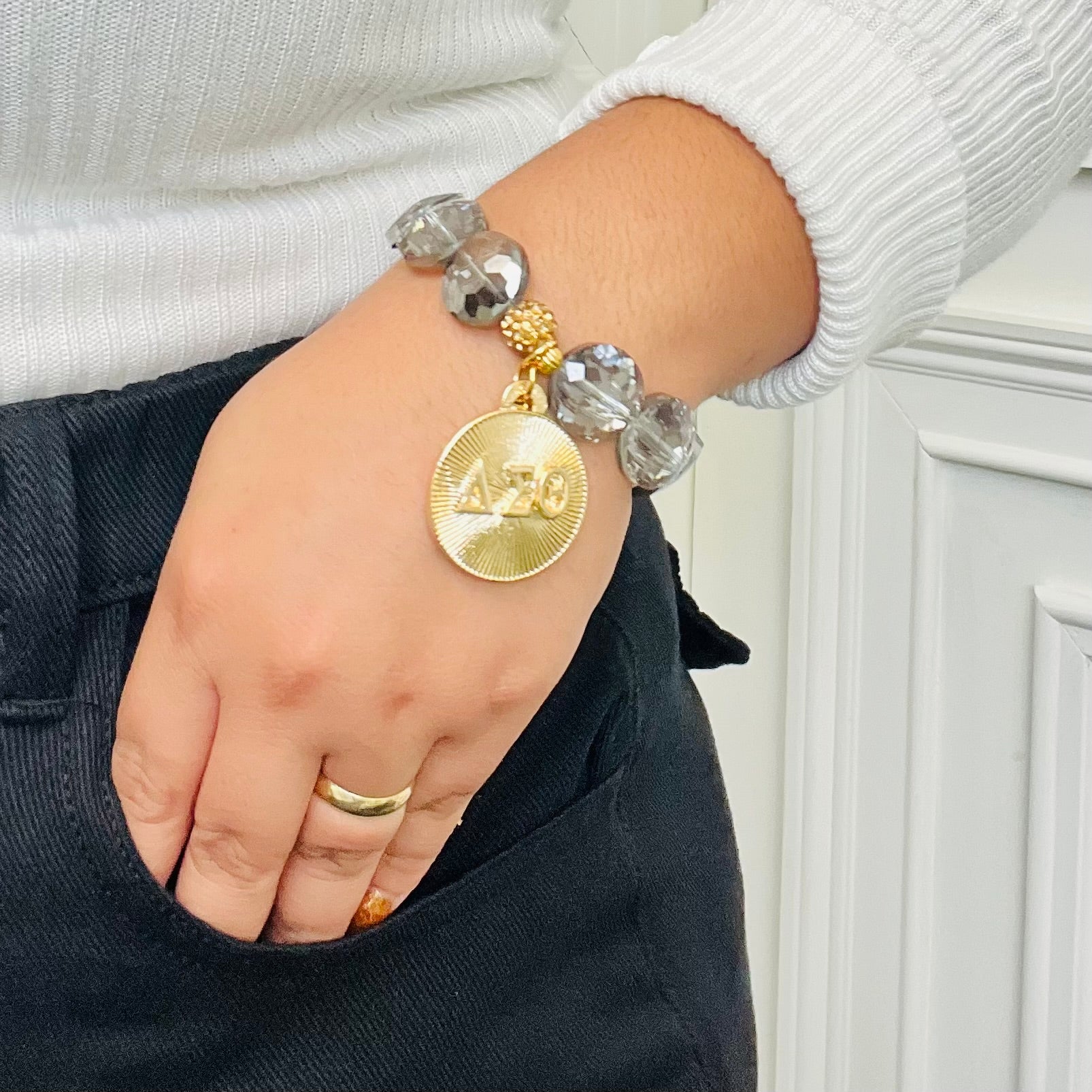 Delta Flor Iridescent Crystal Bracelet
