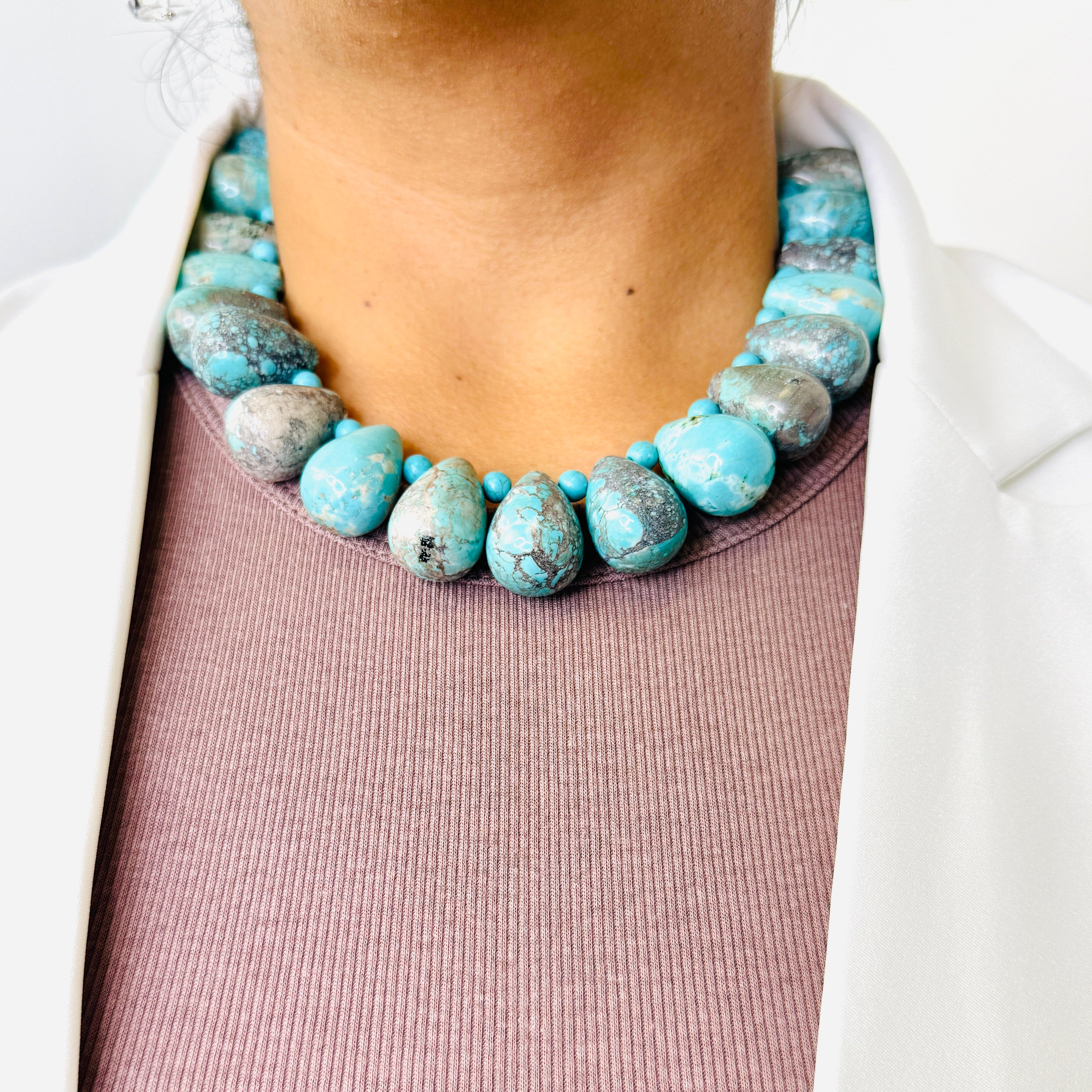 Eton Turq Drop Necklace