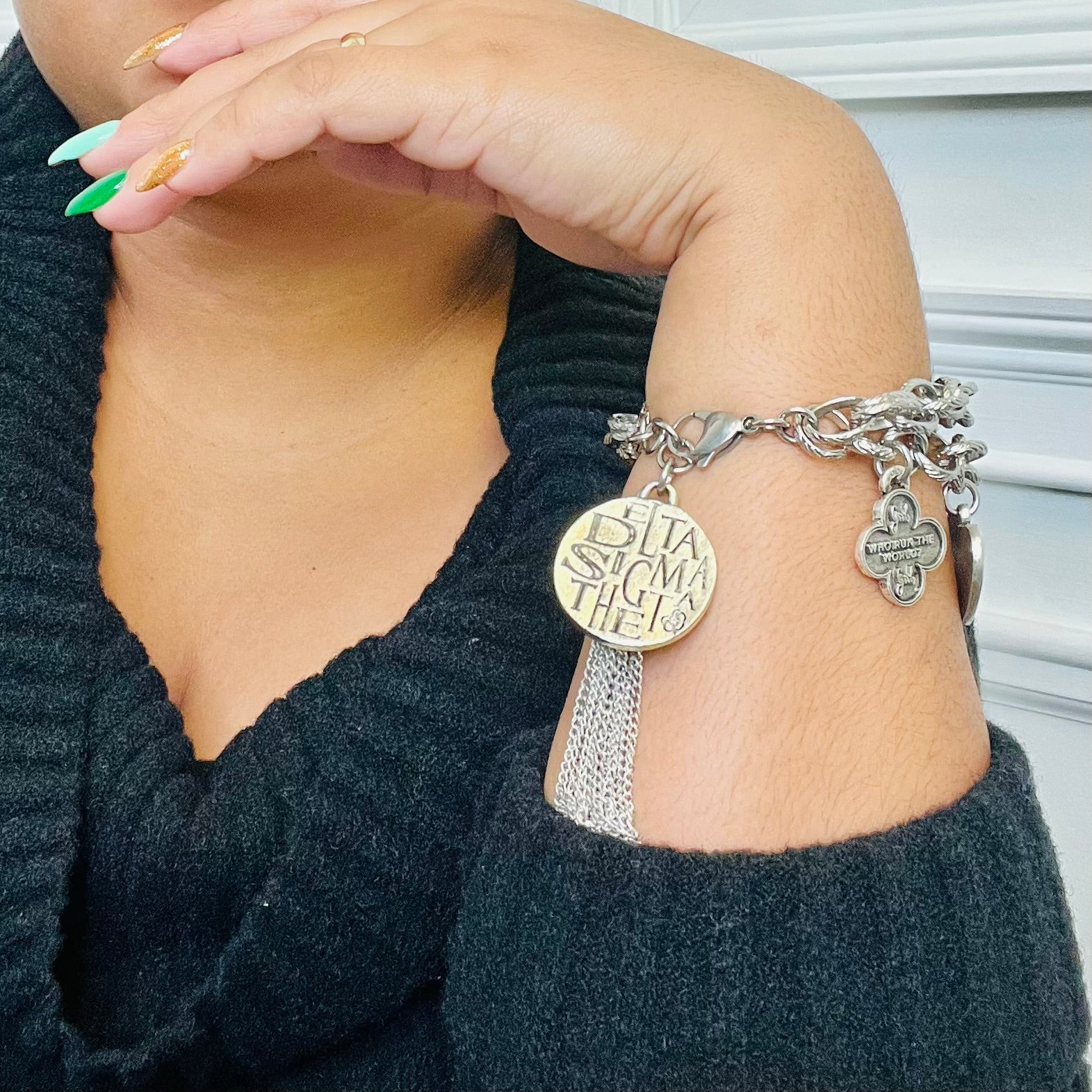 Delta Cameo Charm Bracelet