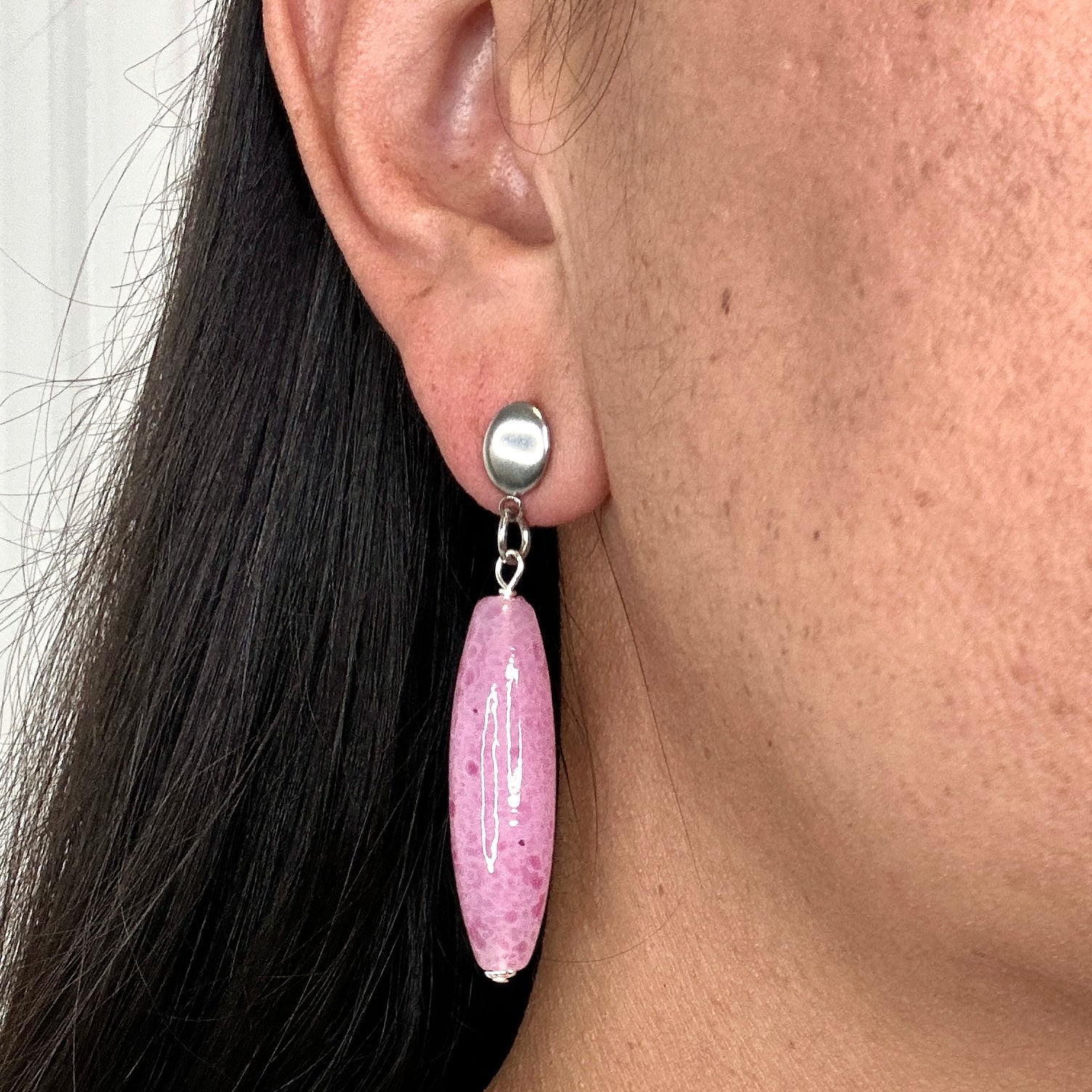 Pink Leo Earring