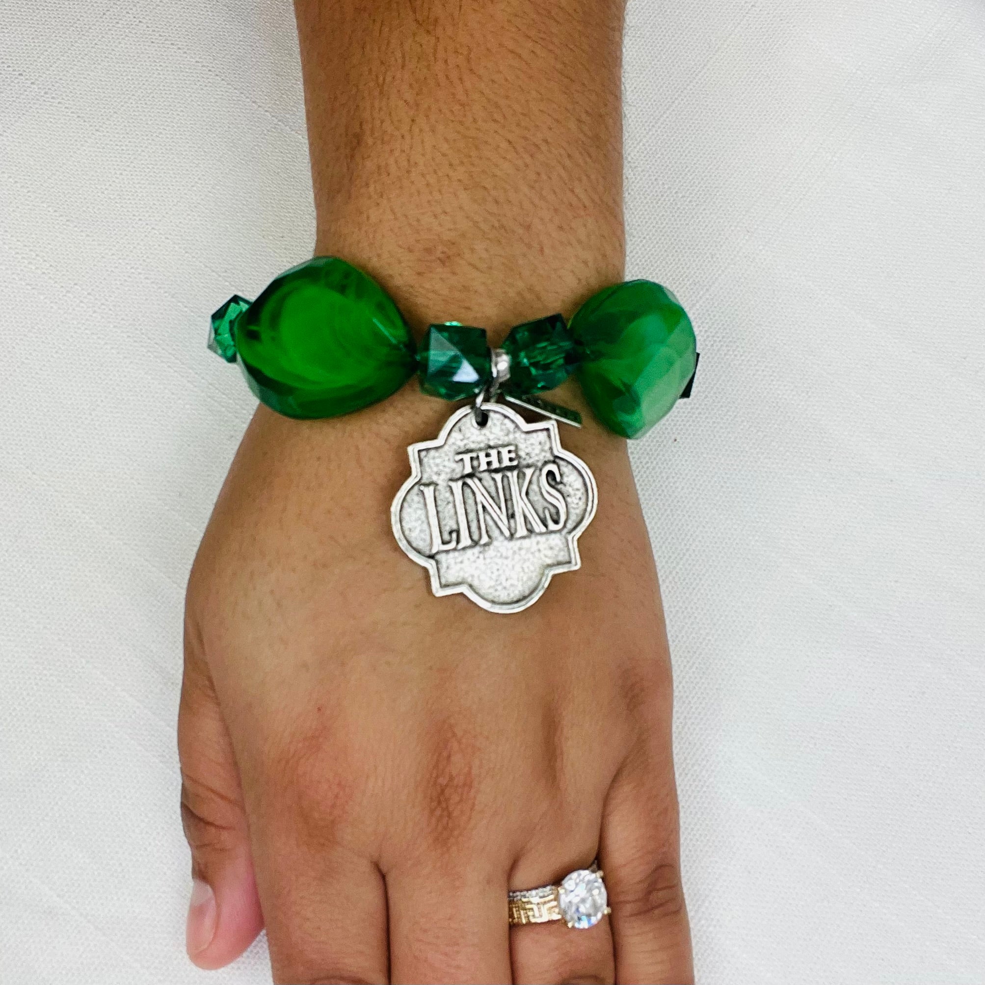 Links Green Stamp Bracelet