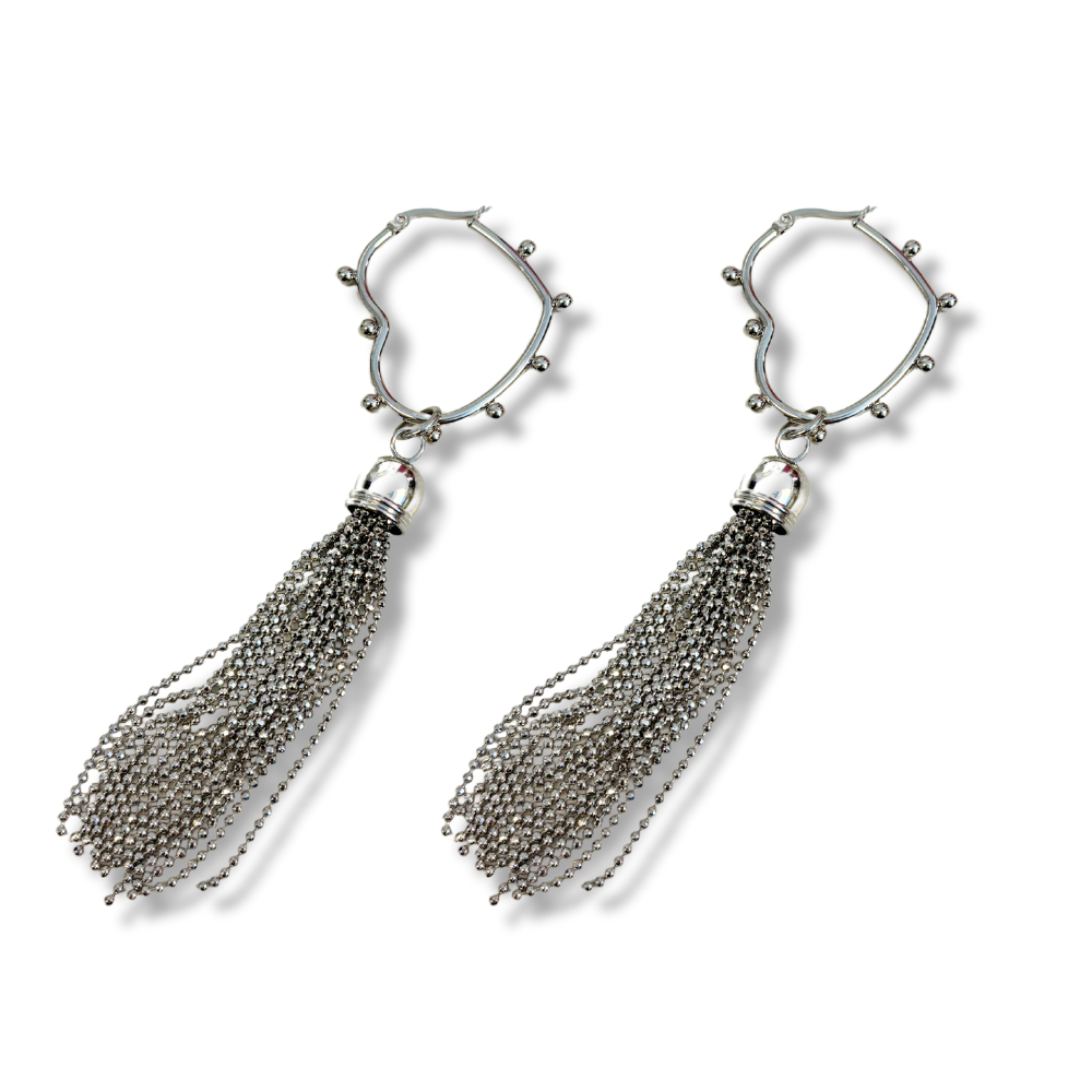 Tassel Heart Earring