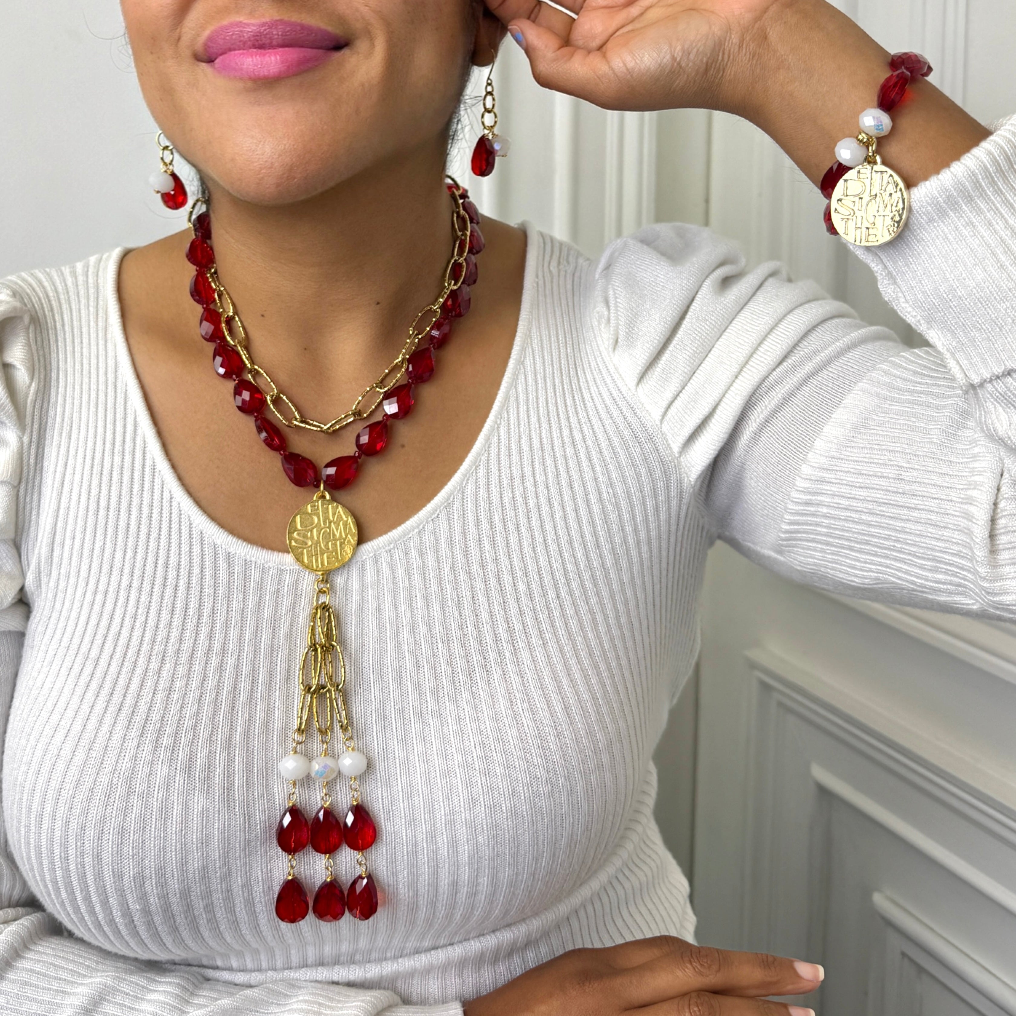 Delta Fury Red Necklace