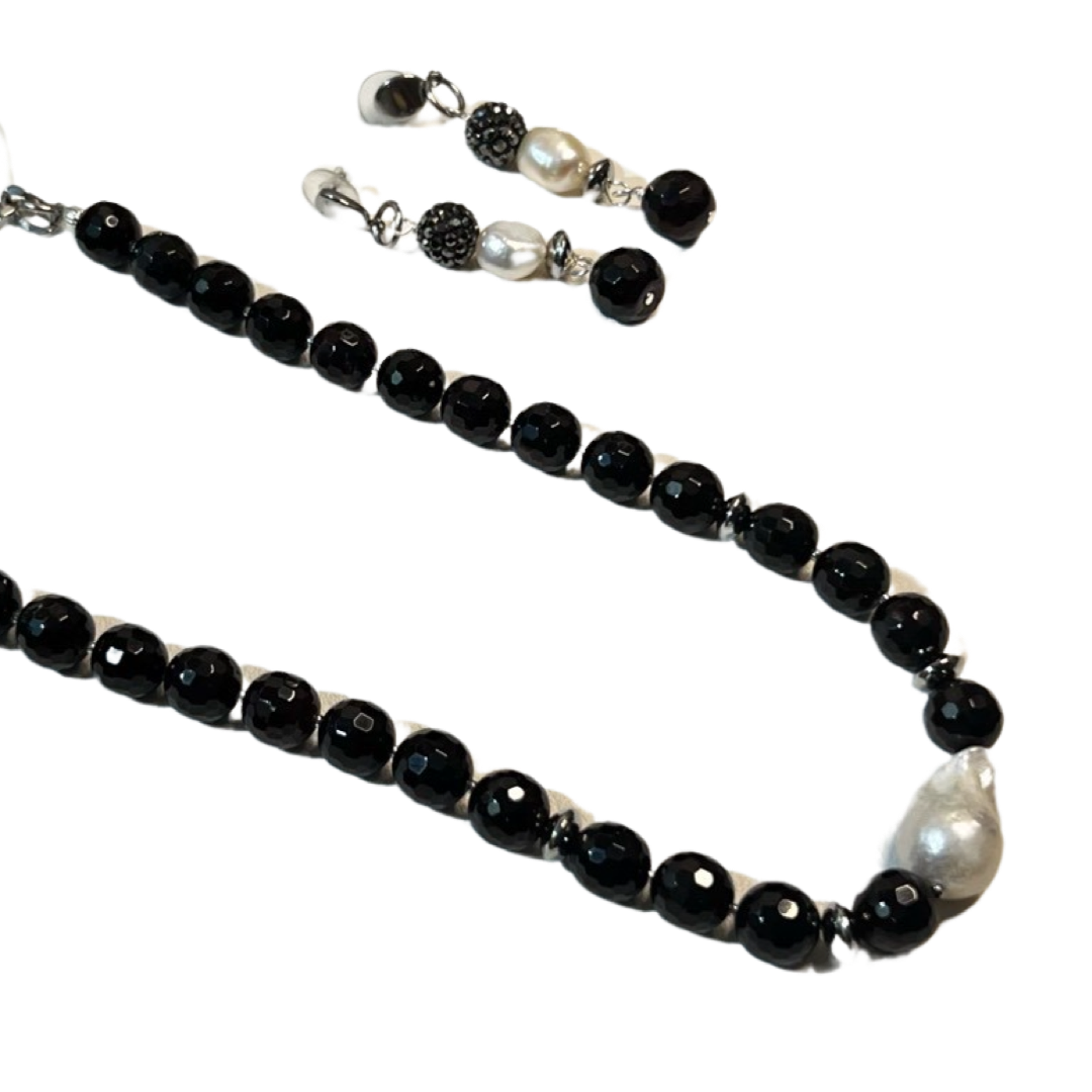 Garnet Deep Dark Necklace Necklaces Cerese D, Inc. Style A  