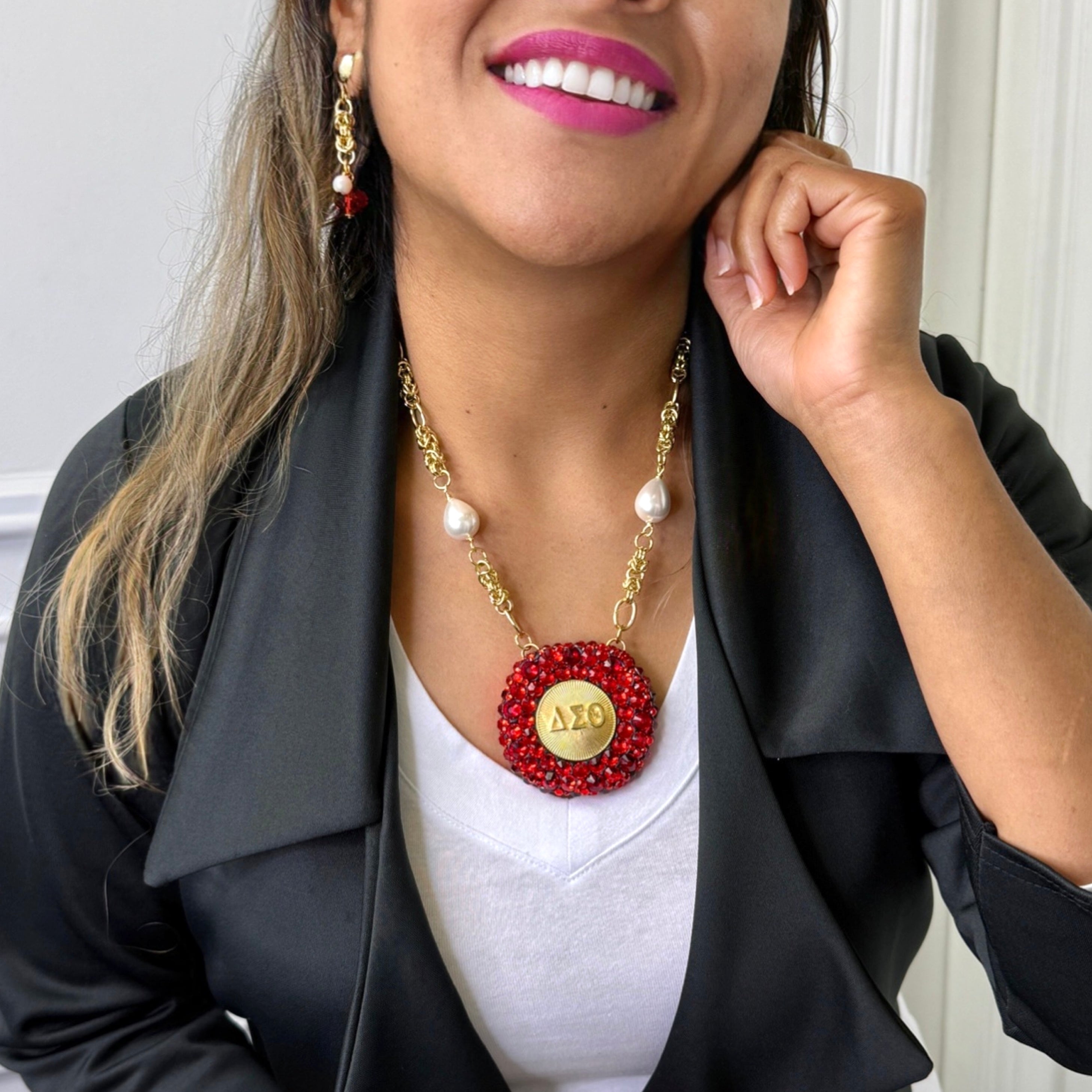 Delta Crystal Boom Necklace