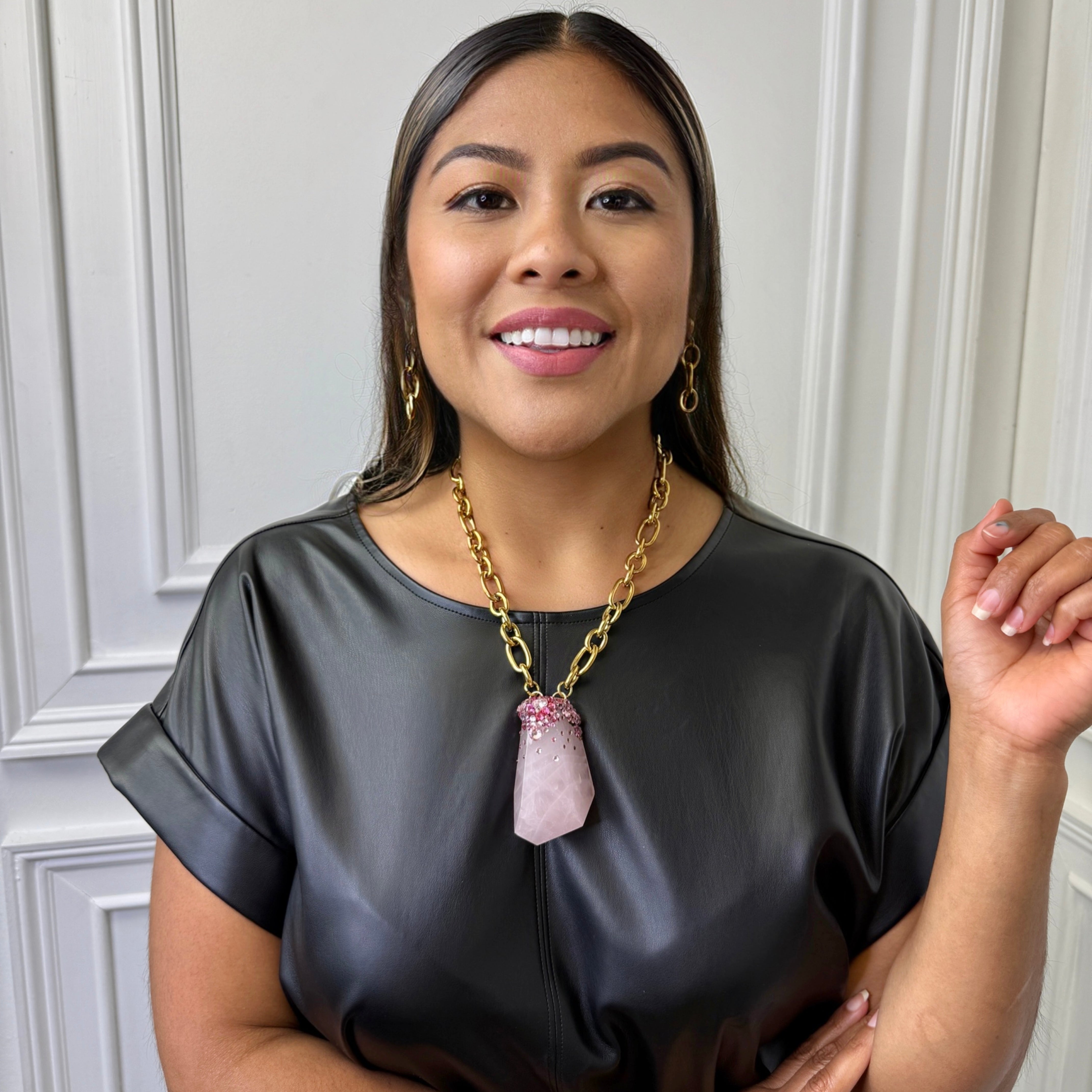 Pink Concave Necklace