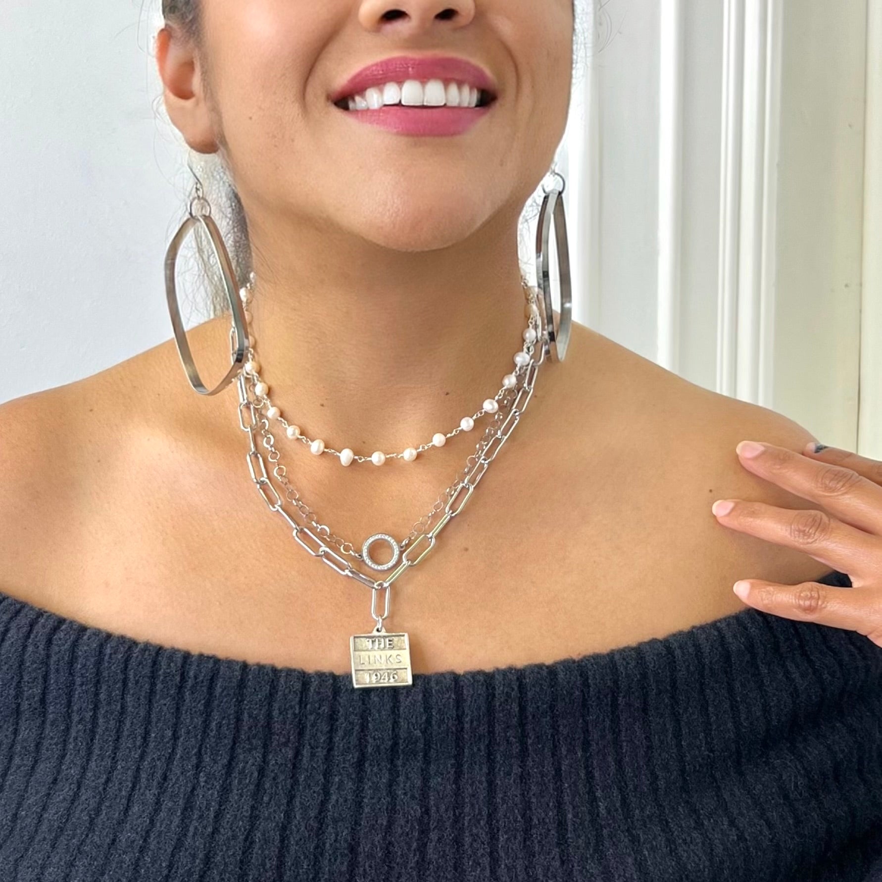 Links Pearl Champagne Necklace
