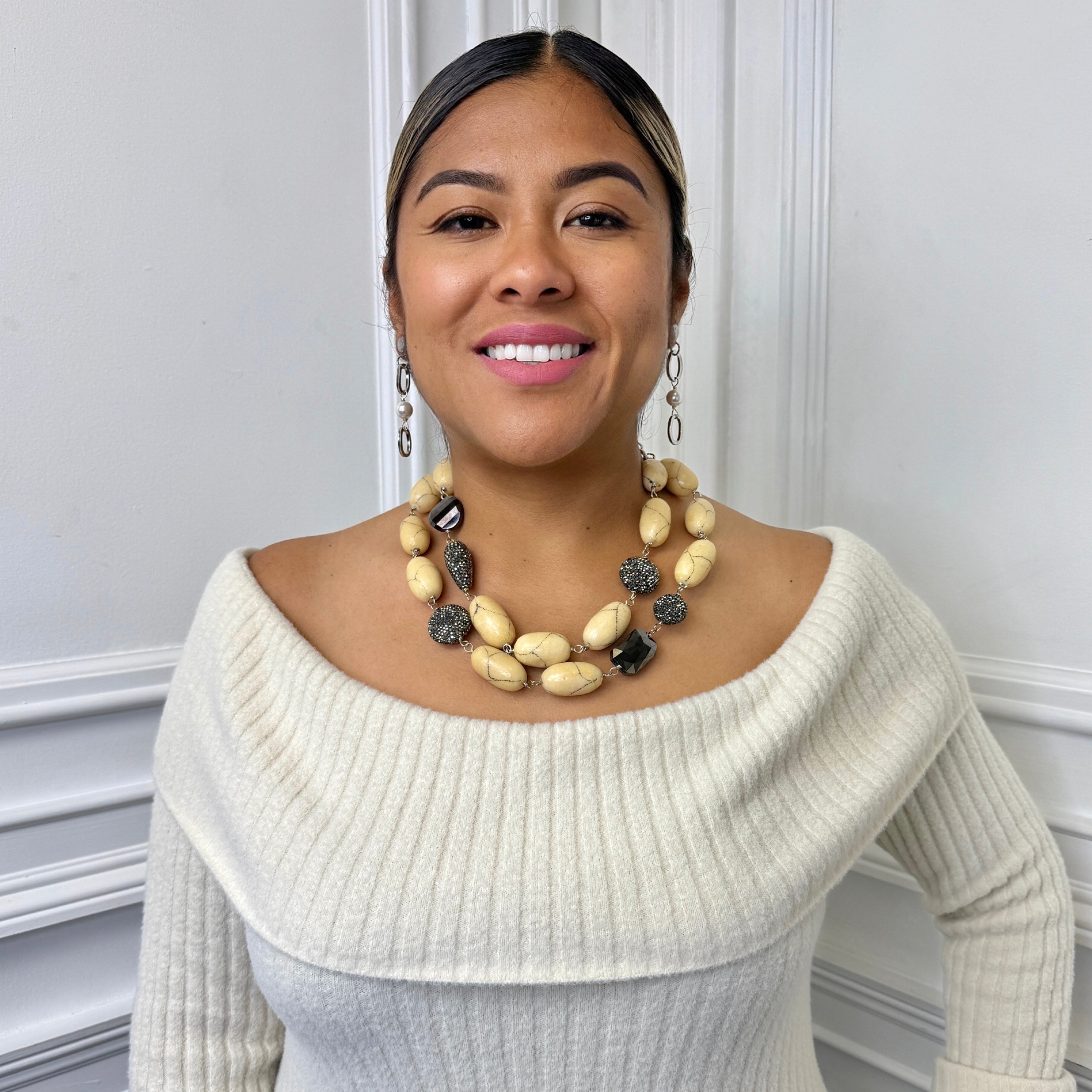 Butter Cream Fault Necklace