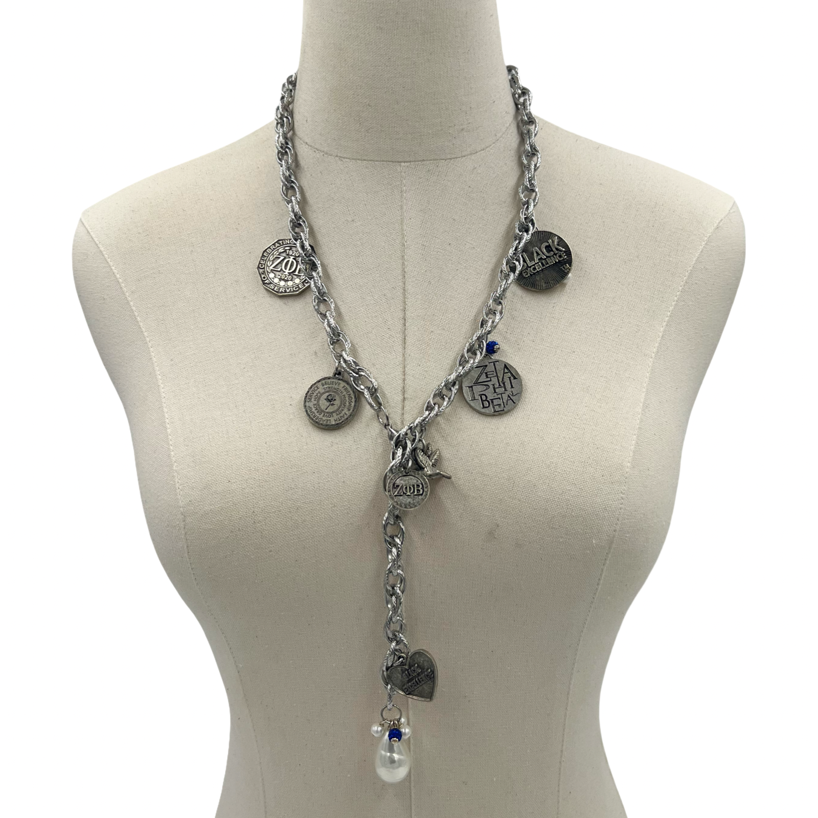 Zeta Charm Lariat Necklace