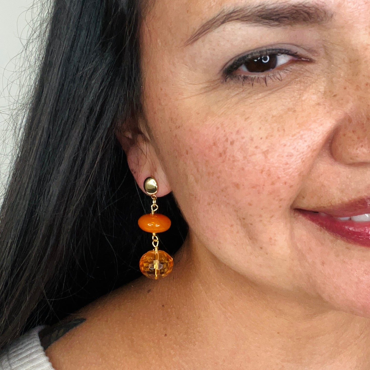 Orange Beet Earring